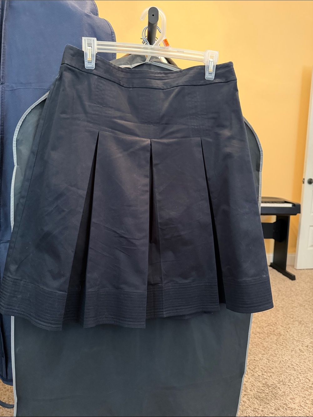 Talbots Black Box-Pleat Skater Skirt